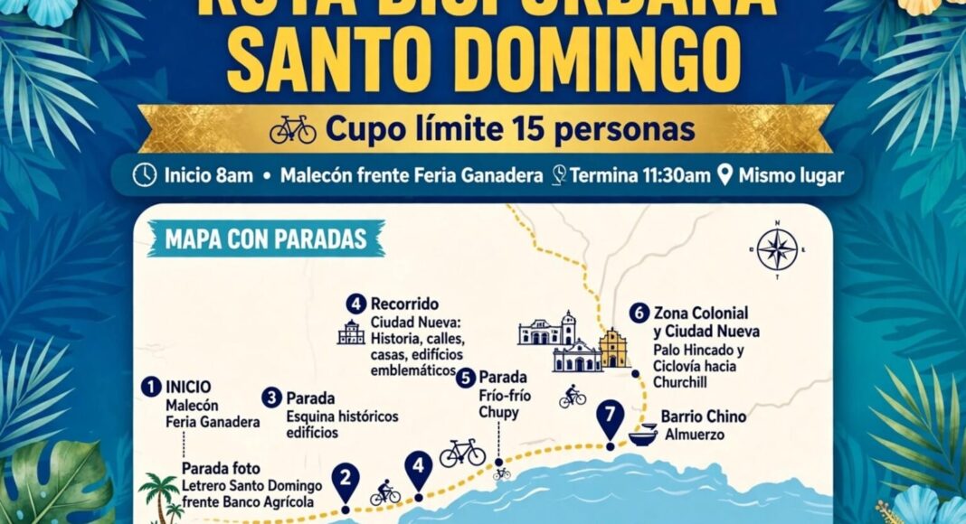 Ruta Bici Urbana recorrerá sectores históricos del Distrito Nacional